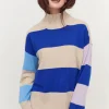 u0026 Isla Knitwear | Gifts Under £250^& Isla Sadie Colourblock Oatmeal/Multi Stripe Funnel Cashmere Jumper I