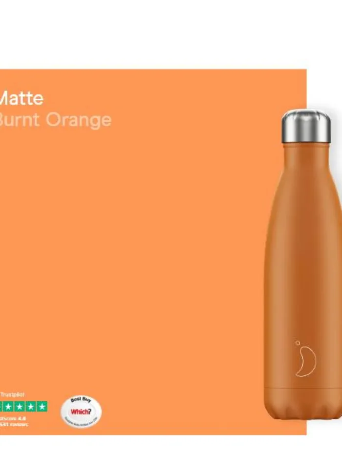 chillys_s_water_bottle_ma_0.webp Chilly's Water Bottles Water Bottles^Chilly's S Water Bottle Matt Burnt Orange 500ml B500MABOR