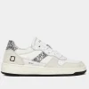 D.A.T.E. Footwear | Footwear^Court 2.0 Nylon White Glitter Trainers W401-C2-NY-11