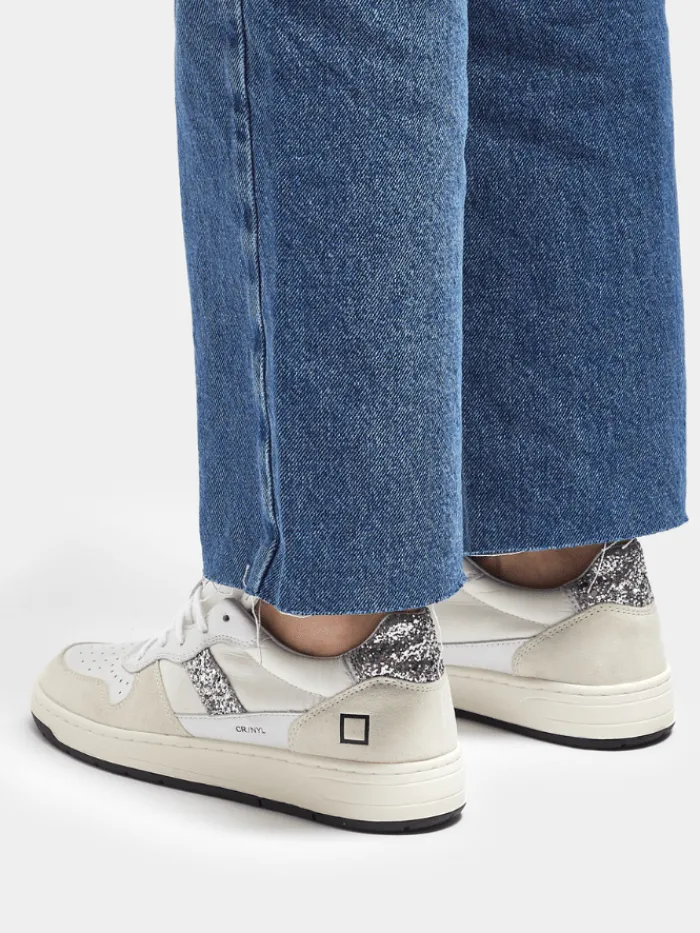 date_court__nylon_white_g_2.webp D.A.T.E. Footwear | Footwear^Court 2.0 Nylon White Glitter Trainers W401-C2-NY-11