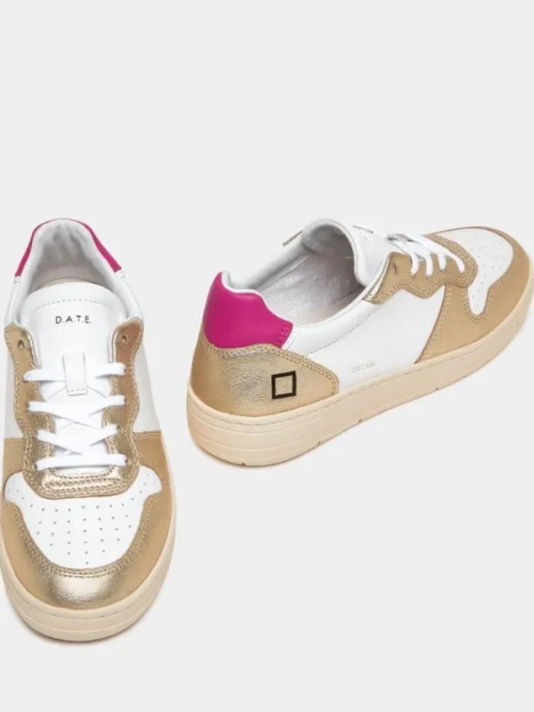 D.A.T.E. Footwear | Footwear^Court Laminated White Platinum Trainers W997-CR-LM-WM
