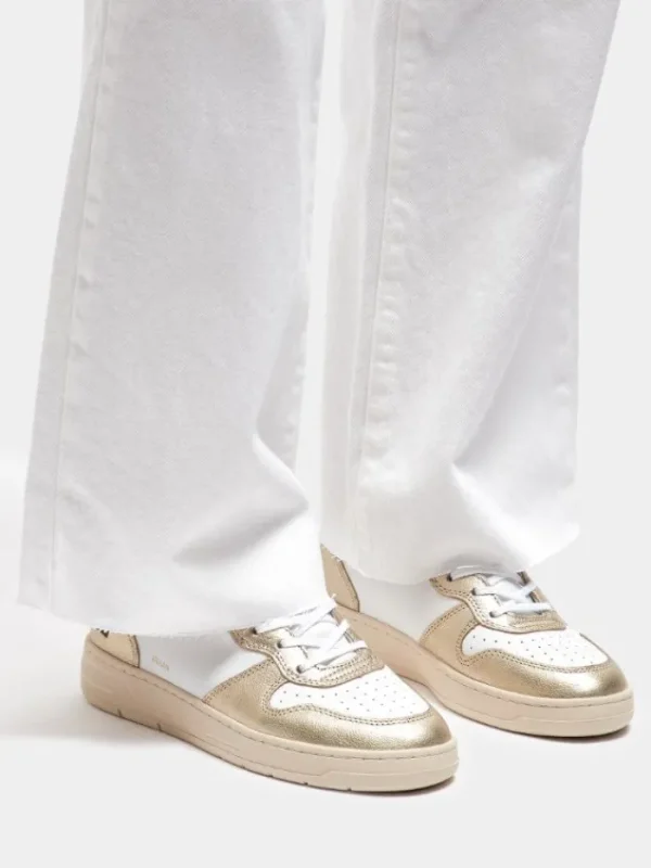 D.A.T.E. Footwear | Footwear^Court Laminated White Platinum Trainers W997-CR-LM-WM