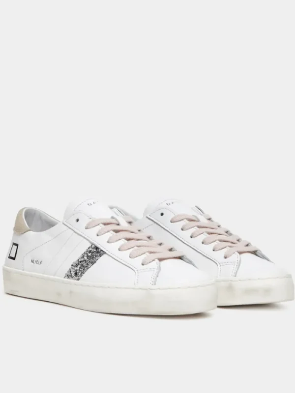 D.A.T.E. Footwear | Footwear^Hill Low Calf White Beige Trainers W401-HL-CA-HB