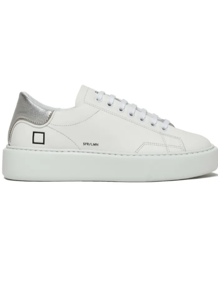 date_sfera_laminated_whit_0.webp D.A.T.E. Footwear | Footwear^Sfera Laminated White Silver Trainers W401-SF-LM-WS