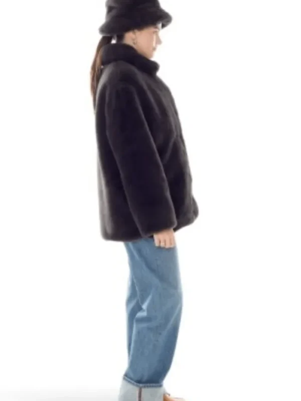 Freed Coats And Jackets | Faux Fur Edit^Riley Faux Fur Hip Length Coat In Coal Black
