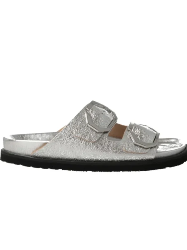 Genuins Beachwear | Footwear^Footwear GALIA Vegan Silver Flat Sandals G105679