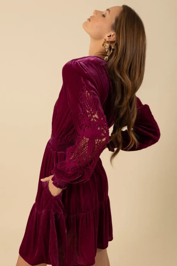 Hale Bob Dresses | Party Wear^ALISON Washed Velvet Violet Dress 48CF620A