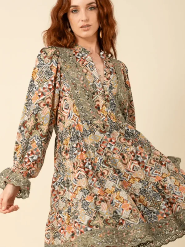 Hale Bob Dresses | Luxury Gifts^AMARI Embroidered Dress In Green 45WR640A
