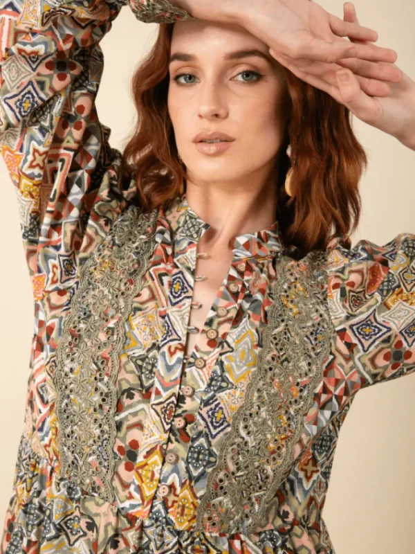 Hale Bob Dresses | Luxury Gifts^AMARI Embroidered Dress In Green 45WR640A
