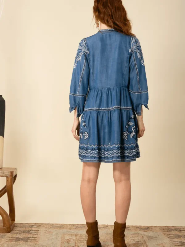 Hale Bob Dresses | Luxury Gifts^GABRIELA Chambray Mini Dress In Blue 45MW630T