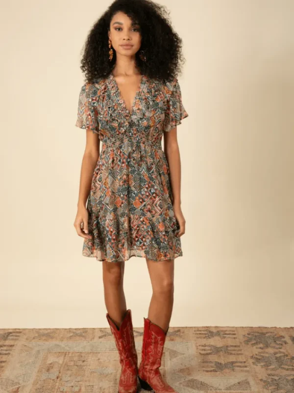 Hale Bob Dresses | Luxury Gifts^KIARA Chiffon Mini Dress In Olive 45EC610A Col Oli