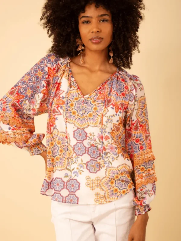 Hale Bob Tops | Gifts Under £250^LILITH Ivory With Print Top H43EK220A Col IVR