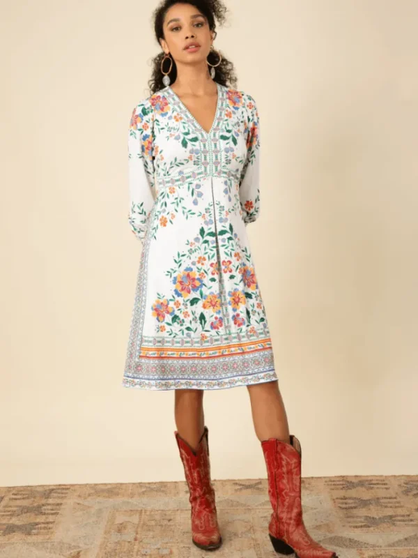 Hale Bob Dresses | Luxury Gifts^NAYELI Ivory Patterned Midi Dress 46GD624D