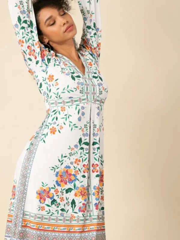 Hale Bob Dresses | Luxury Gifts^NAYELI Ivory Patterned Midi Dress 46GD624D