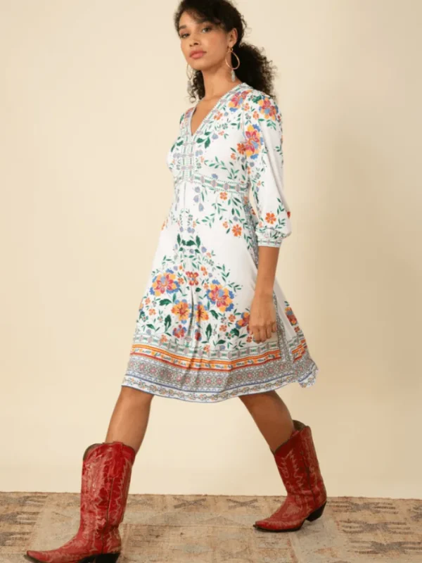 Hale Bob Dresses | Luxury Gifts^NAYELI Ivory Patterned Midi Dress 46GD624D
