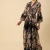 Hale Bob Dresses | Party Wear^Women's ALANNA Patterned Maxi Dress In Black 4YPR652A Col BLK