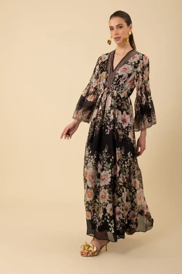 Hale Bob Dresses | Party Wear^Women's ALANNA Patterned Maxi Dress In Black 4YPR652A Col BLK