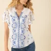 Hale Bob Tops | Luxury Gifts^Women's ALIANA Embroidered Chiffon Top 51EB230A