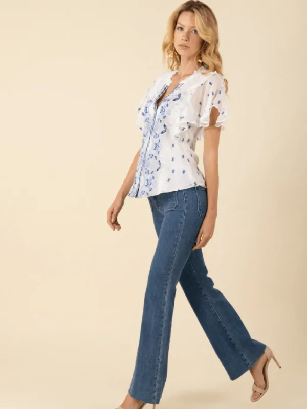 Hale Bob Tops | Luxury Gifts^Women's ALIANA Embroidered Chiffon Top 51EB230A