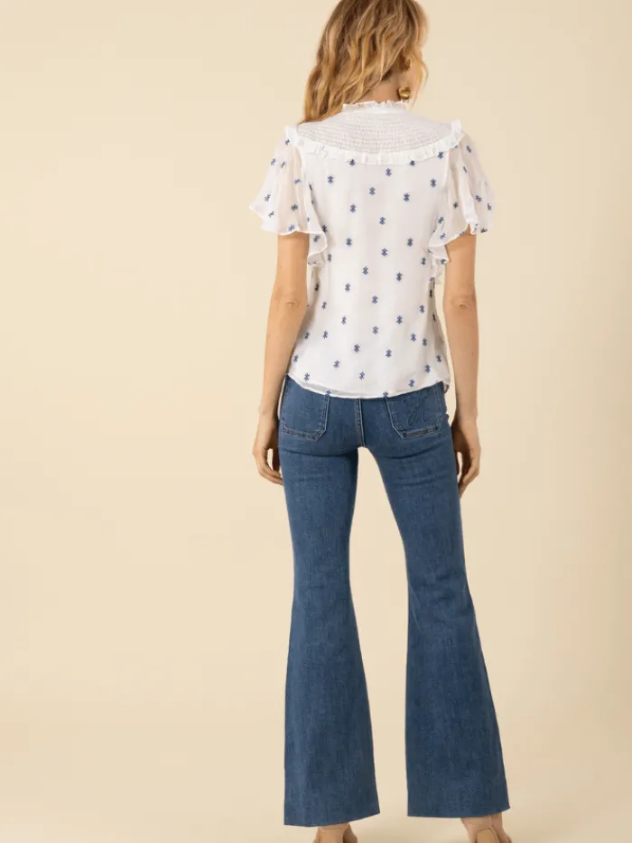 hale_bob_womens_aliana_em_4.webp Hale Bob Tops | Luxury Gifts^Women's ALIANA Embroidered Chiffon Top 51EB230A
