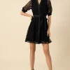 Hale Bob Dresses | Party Wear^Women's CHRISTINA Floral And Paisley Black Lace Mini Dress 51