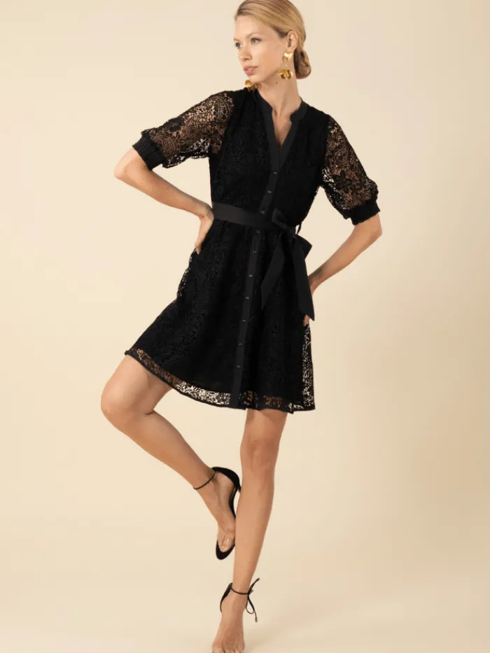 hale_bob_womens_christina_2.webp Hale Bob Dresses | Party Wear^Women's CHRISTINA Floral And Paisley Black Lace Mini Dress 51