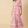 Hale Bob Dresses | Party Wear^Women's ELLIS Pink Patterned Maxi Dress 4ZEK622A Col PNK