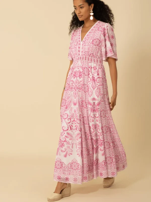 Hale Bob Dresses | Party Wear^Women's ELLIS Pink Patterned Maxi Dress 4ZEK622A Col PNK