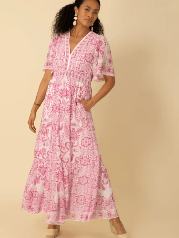 Hale Bob Dresses | Party Wear^Women's ELLIS Pink Patterned Maxi Dress 4ZEK622A Col PNK