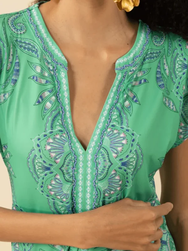 Hale Bob Dresses | Luxury Gifts^Women's JADA V Neck Short Dress In Green 52DP610A