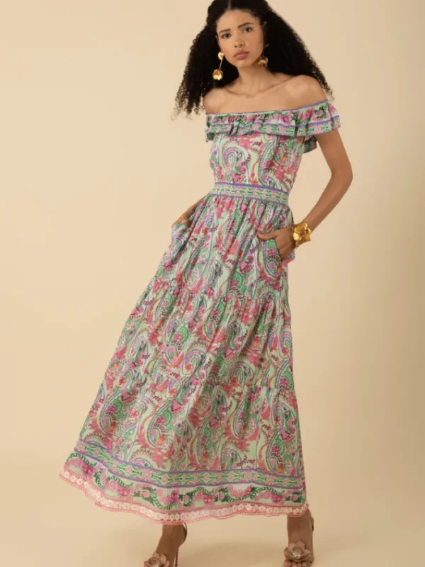 Hale Bob Dresses | Luxury Gifts^Women's JAMIE On/Off Shoulder Patterned Maxi Dress 52TR674A