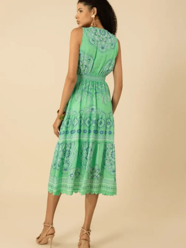 Hale Bob Dresses | Luxury Gifts^Women's LIV Green Sleeveless Midi Dress 52DP612A