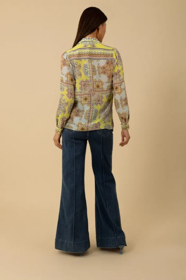Hale Bob Party Wear | Tops^Women's MADILYNN Silk Blouse In Turquoise 4YAS212A Col TUR