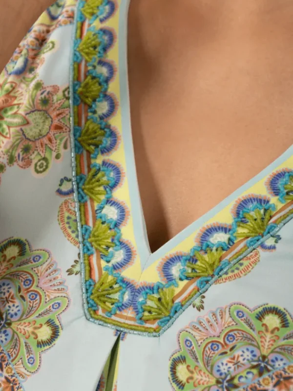 Hale Bob Dresses | Party Wear^Women's ZARIAH Mini Dress In Turquoise Pattern 4YAS610B Col T