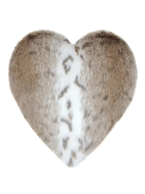 Helen Moore Faux Fur Accessories | Gifts Under £50^(CS) Mini Lynx Animal Print Faux Fur Heart Shaped Cushion