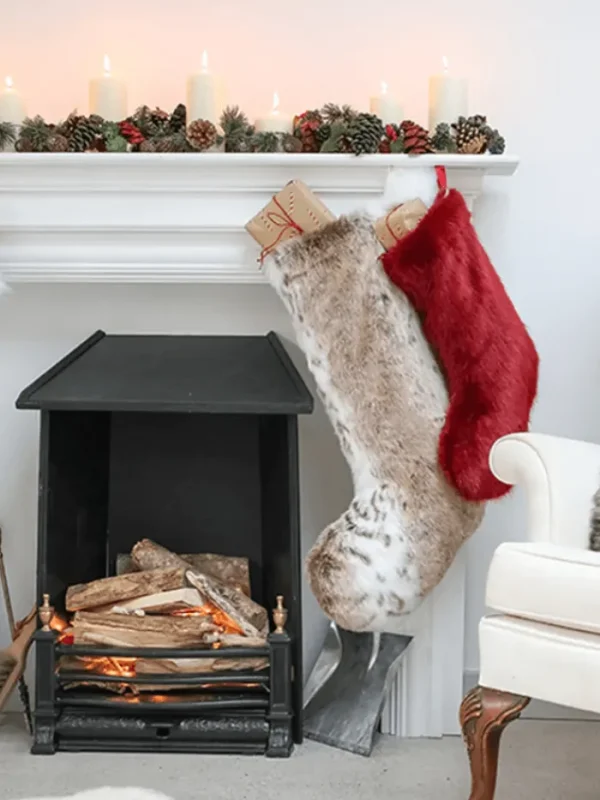 Helen Moore Faux Fur Accessories | Gifts Under £50^(CS)Large Lynx Faux Fur Christmas Stocking
