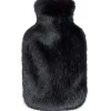 Helen Moore Faux Fur Accessories | Gifts Under £100^Vegan Fur Hot Water Bottle Jet Black HBSJET