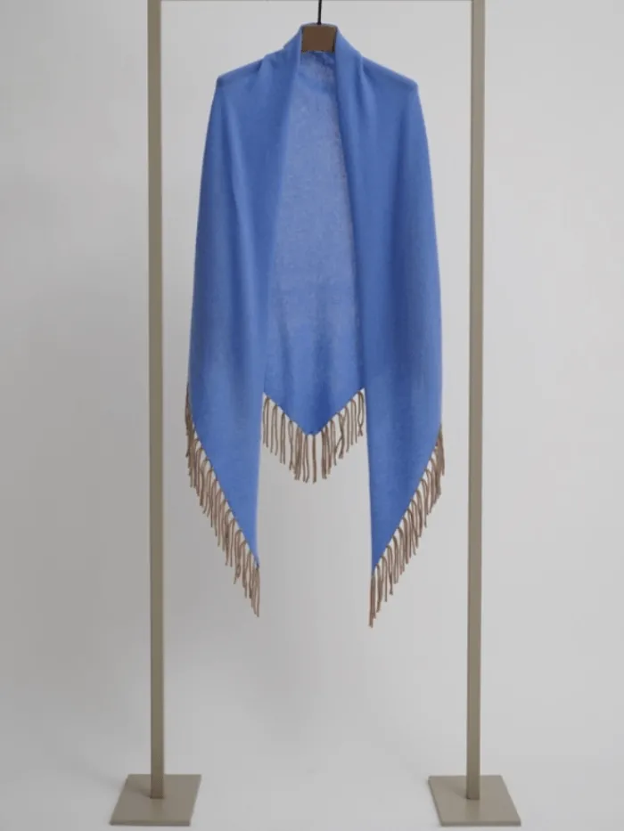 herzens_angelegenheit_wom_0.webp Herzen’s Angelegenheit Ponchos And Wraps | Coats And Jackets^Women's Wool And Cashmere Cornflower Blue Cape