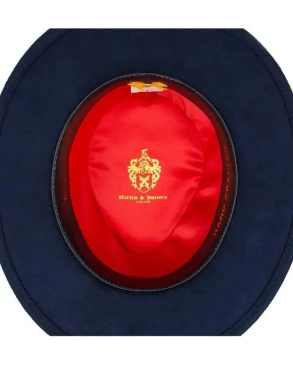 Hicks and Brown Gifts Under £100 | Hats & Hair Accessories^T Chelsworth Fedora Navy Velvet Coque and Pheasant Fea