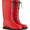 Ilse Jacobsen Footwear | Footwear^Long Length Rubber Lace Up Wellington Boots Red RUB1 303