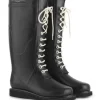 Ilse Jacobsen Wellies | Footwear^Long Length Rubber Lace Up Wellington Boots Black RUB1 0