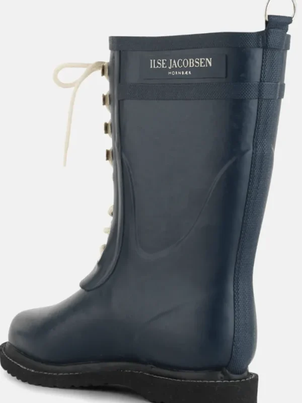 Ilse Jacobsen Footwear | Footwear^Medium Length Rubber Lace Up Wellington Boots Dark Indig