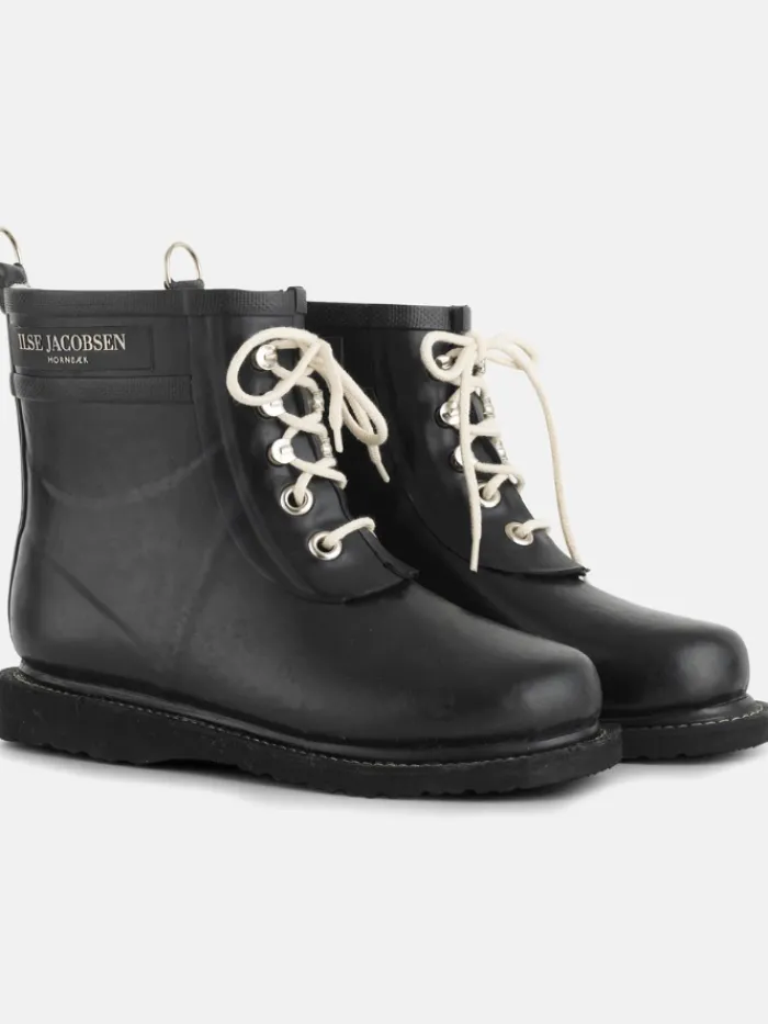 ilse_jacobsen_short_rubbe_1.webp Ilse Jacobsen Footwear | Footwear^Short Rubber Lace Up Wellington Boots Black RUB2 001