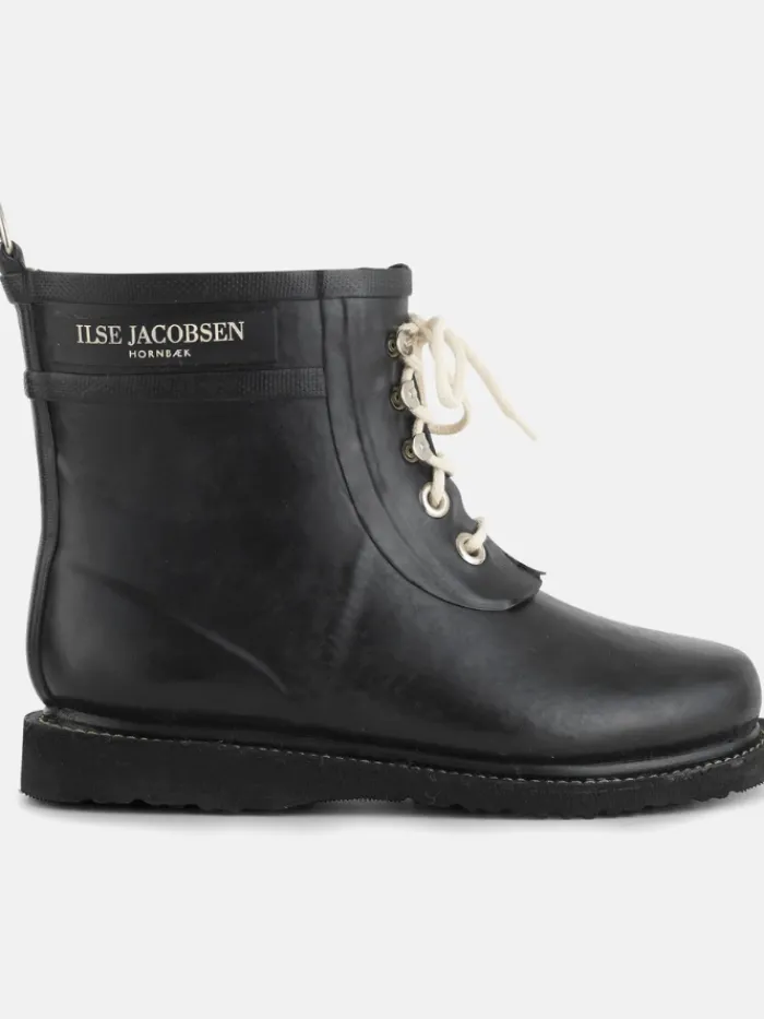 ilse_jacobsen_short_rubbe_2.webp Ilse Jacobsen Footwear | Footwear^Short Rubber Lace Up Wellington Boots Black RUB2 001