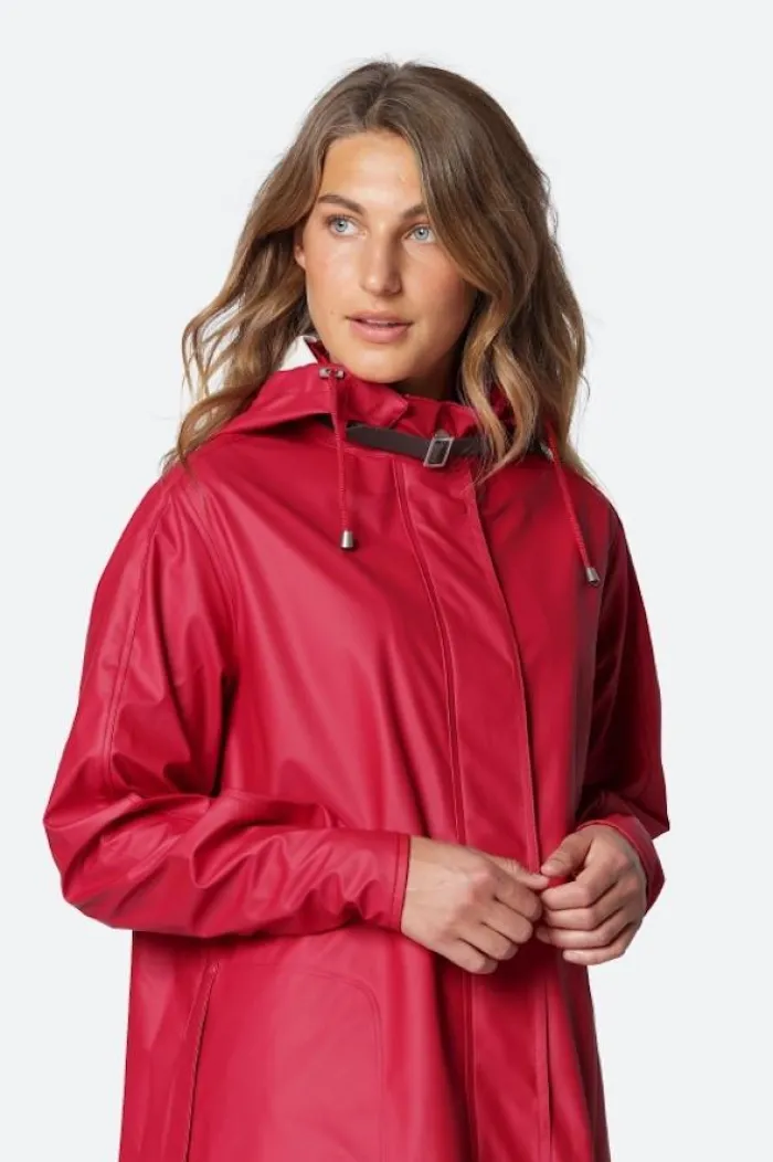 ilse_jacobsen_t_deep_red__0.webp Ilse Jacobsen Coats And Jackets | Rainwear^T Deep Red Raincoat RAIN 71 303
