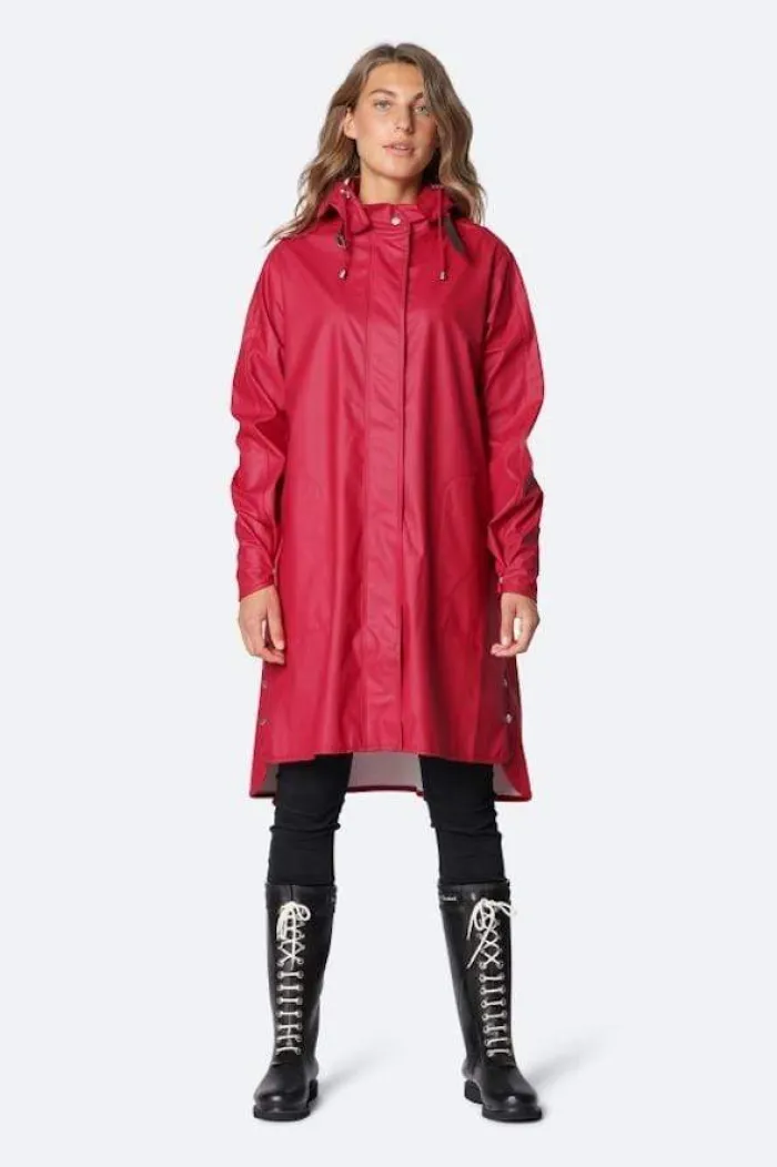 ilse_jacobsen_t_deep_red__1.webp Ilse Jacobsen Coats And Jackets | Rainwear^T Deep Red Raincoat RAIN 71 303