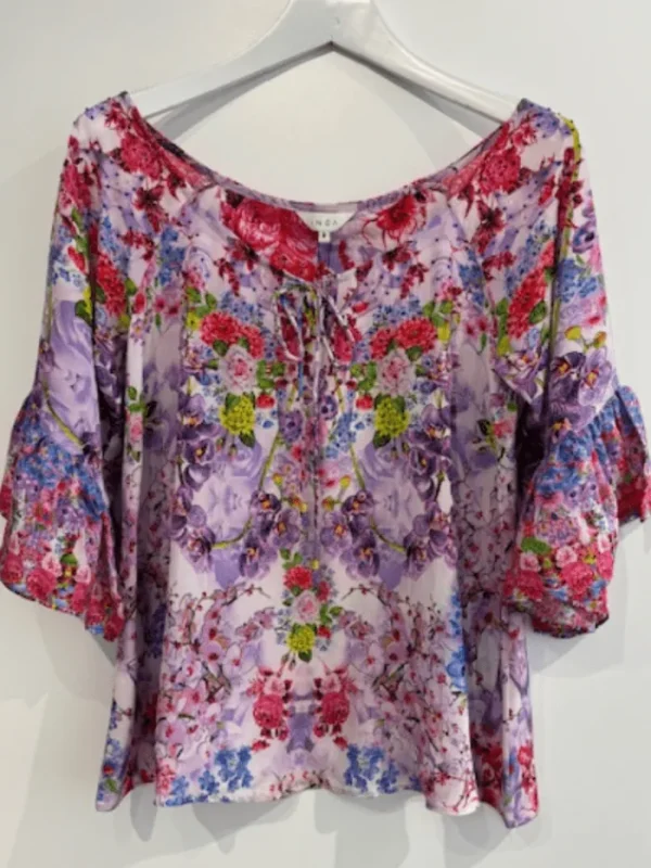 Inoa Tops | Beachwear^Como Kentia Print Top In Lilac With Crystals