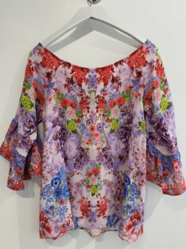 Inoa Tops | Beachwear^Como Kentia Print Top In Lilac With Crystals
