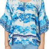 Inoa Tops | Beachwear^Sydney Printed Silk BOHO Top with Crystals 202