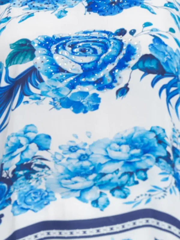 Inoa Tops | Beachwear^Sydney Printed Silk BOHO Top with Crystals 202